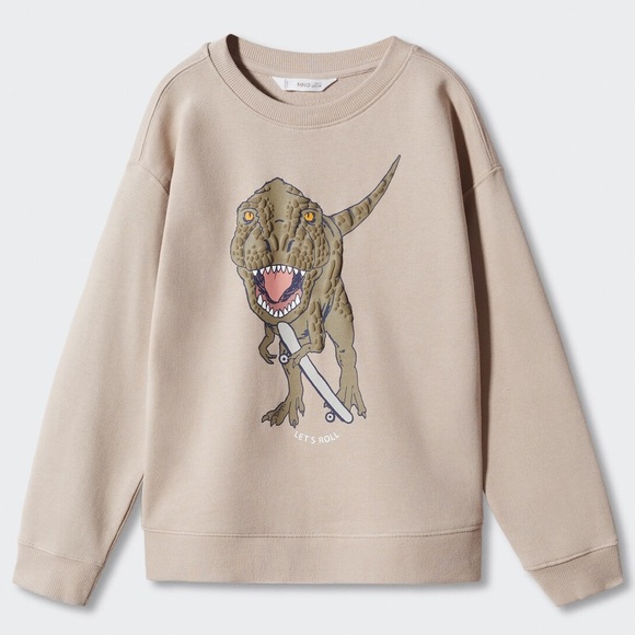 NWT Mango T-REX Cartoon Cotton Sweatshirt size 5-6 🦖 - Picture 9 of 15